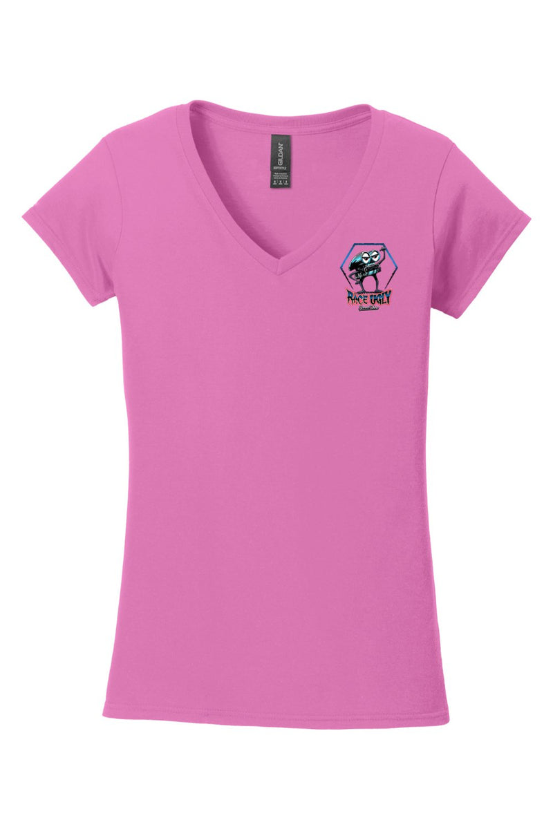 Gildan Softstyle Ladies Fit V-Neck T-Shirt "RU BLOW ME"