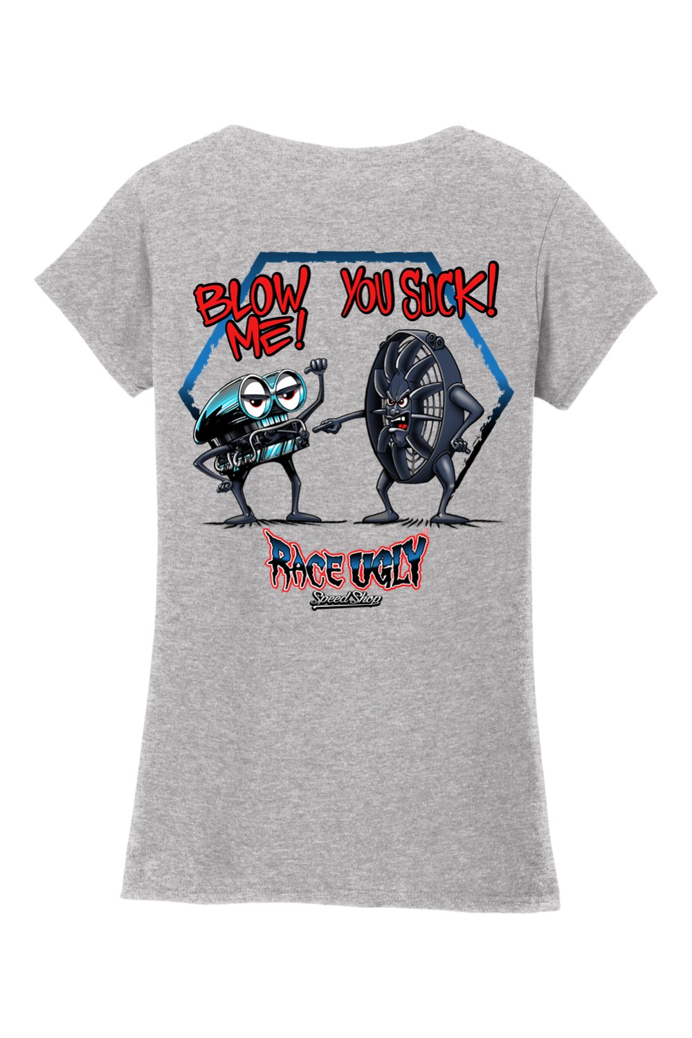 Gildan Softstyle Ladies Fit V-Neck T-Shirt "RU BLOW ME"
