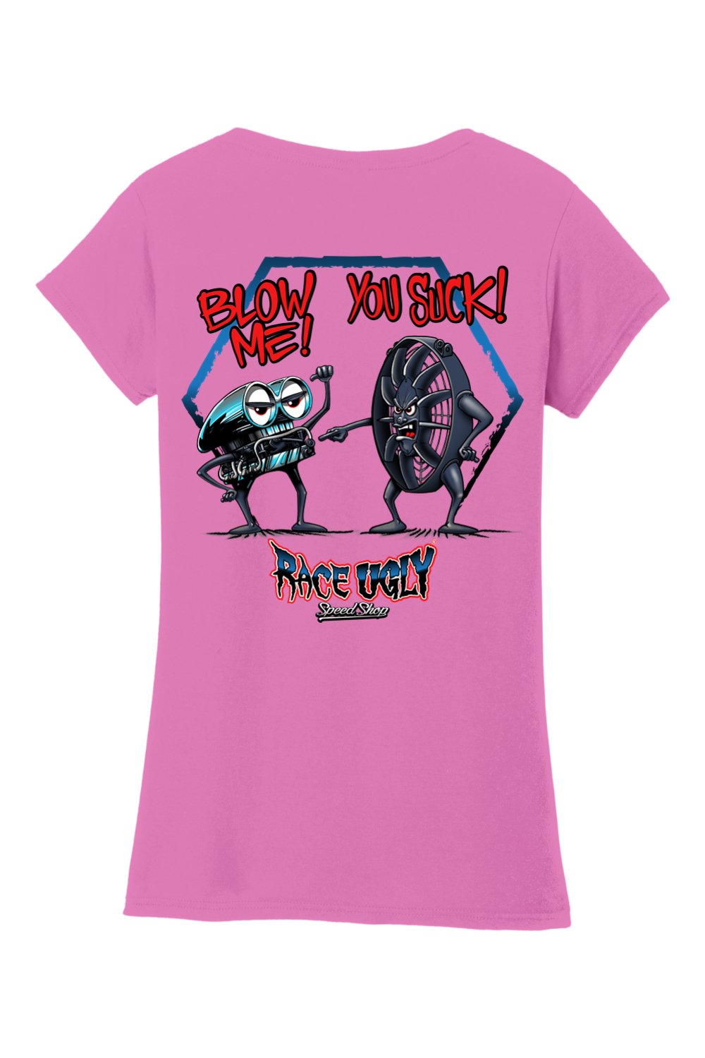 Gildan Softstyle Ladies Fit V-Neck T-Shirt "RU BLOW ME"