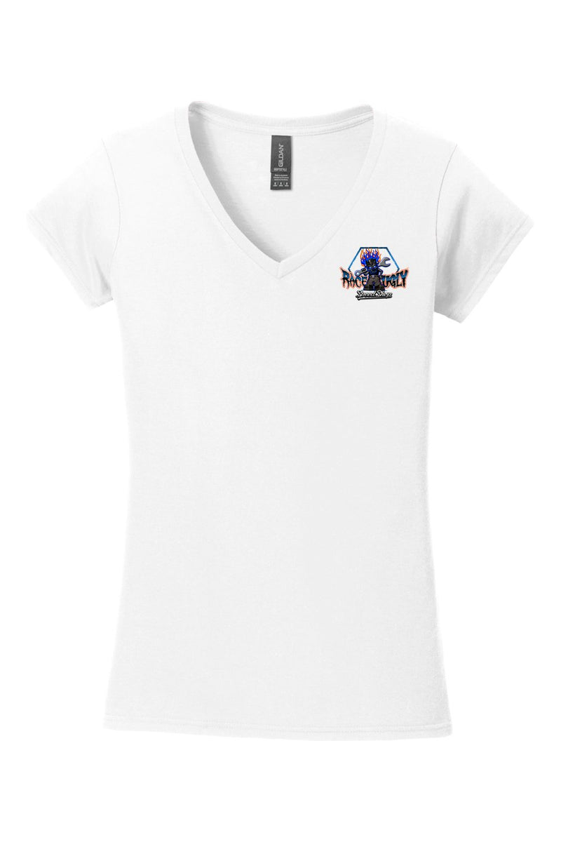 Gildan Softstyle Ladies Fit V-Neck T-Shirt "RU GAS"