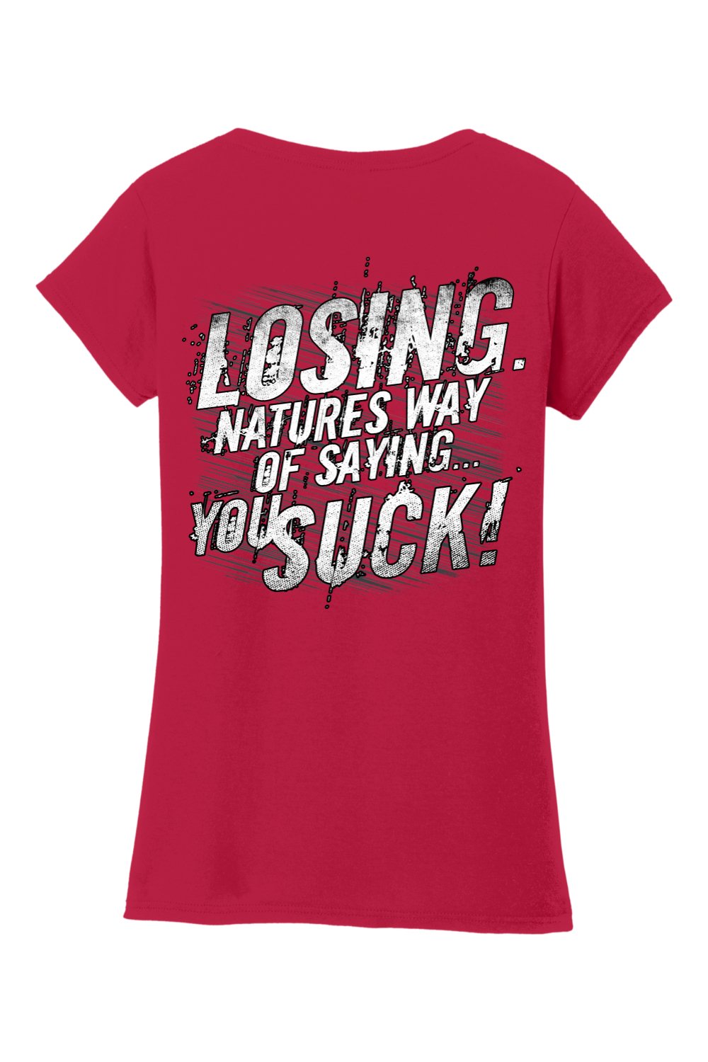 Gildan Softstyle Ladies Fit V-Neck T-Shirt "RU LOSING"