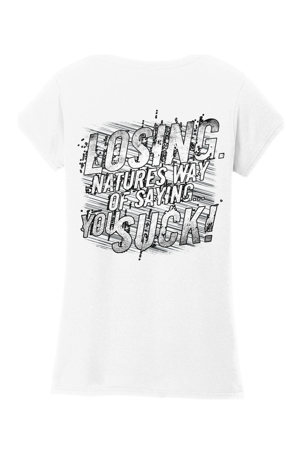 Gildan Softstyle Ladies Fit V-Neck T-Shirt "RU LOSING"