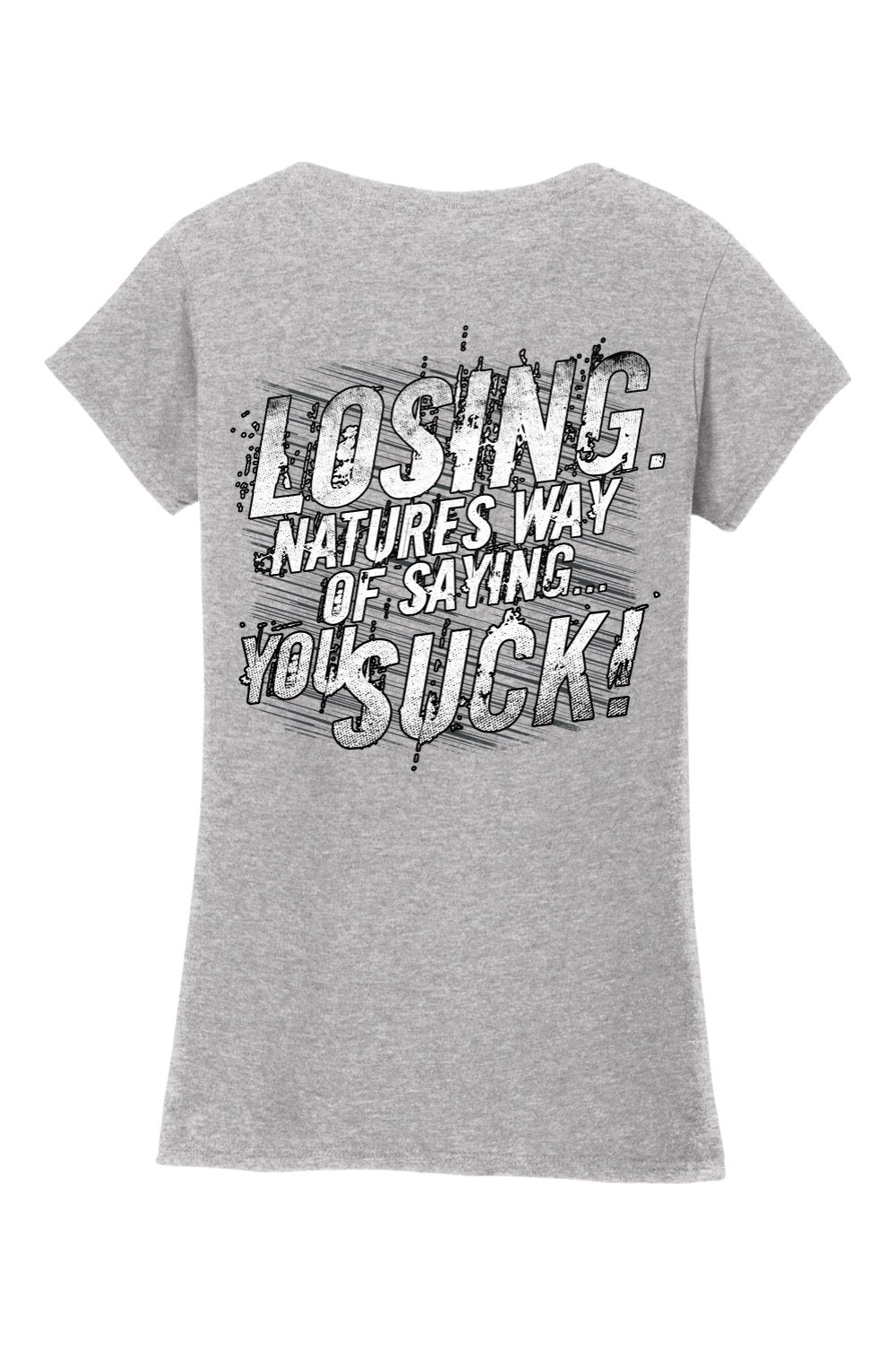 Gildan Softstyle Ladies Fit V-Neck T-Shirt "RU LOSING"