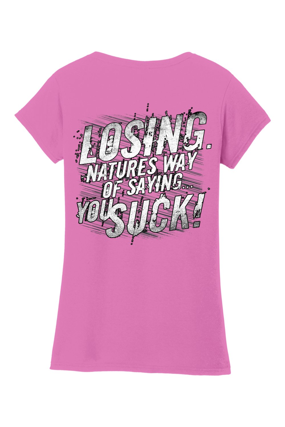 Gildan Softstyle Ladies Fit V-Neck T-Shirt "RU LOSING"