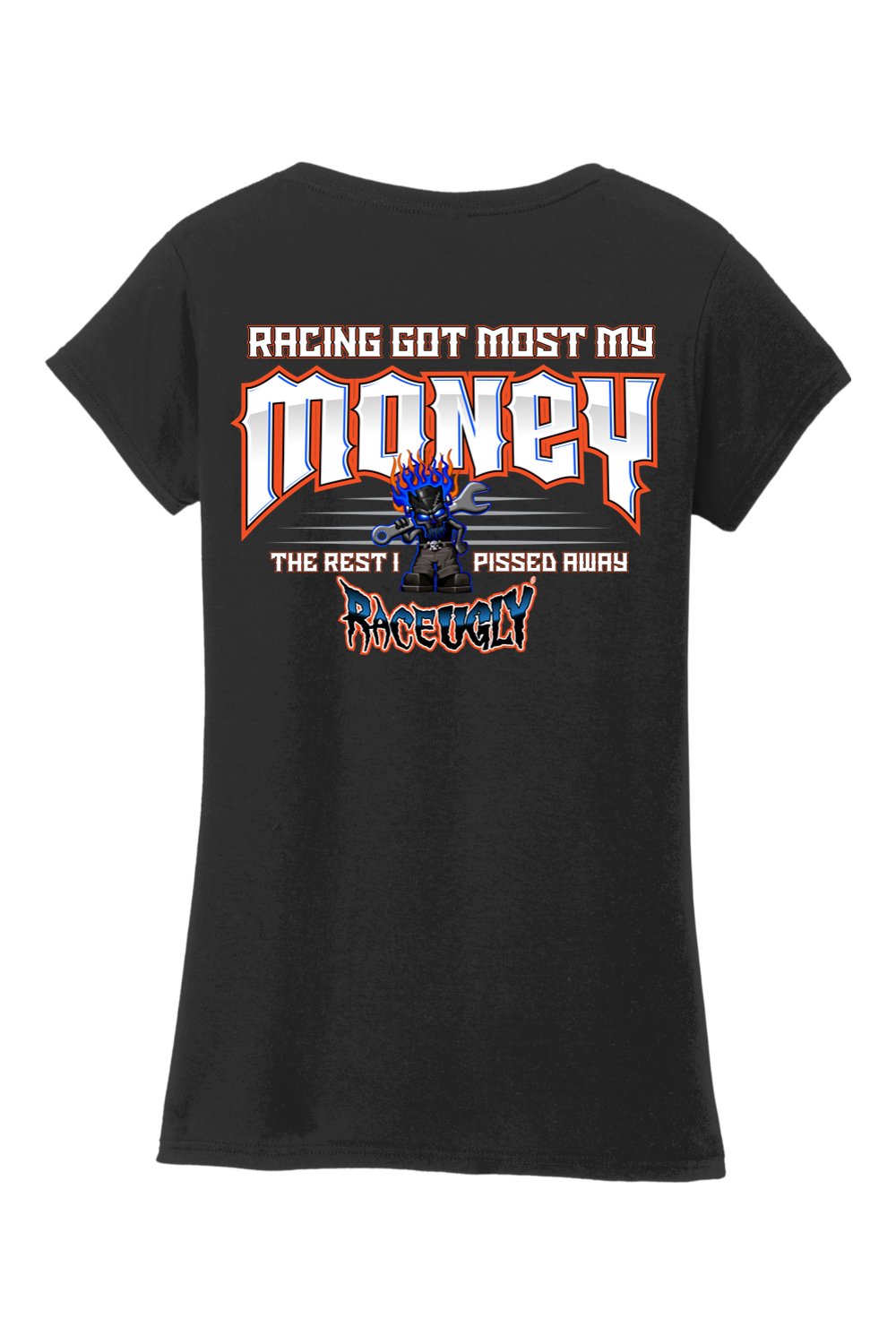 Gildan Softstyle Ladies Fit V-Neck T-Shirt "RU MONEY"