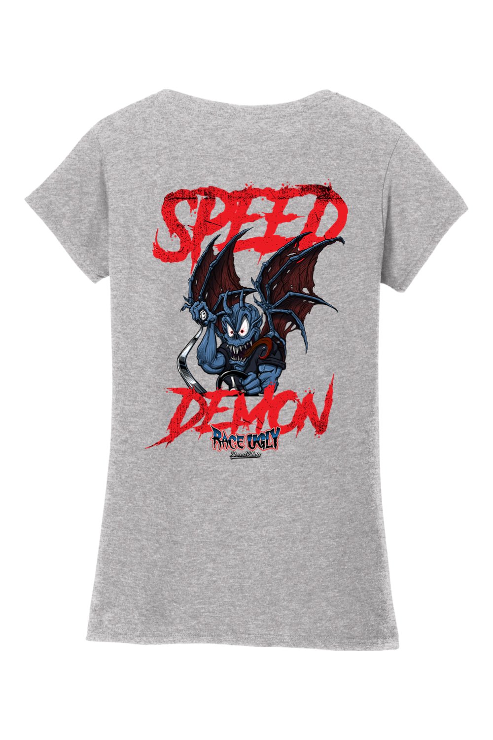 Gildan Softstyle Ladies Fit V-Neck T-Shirt "RU SPEED DEMON"