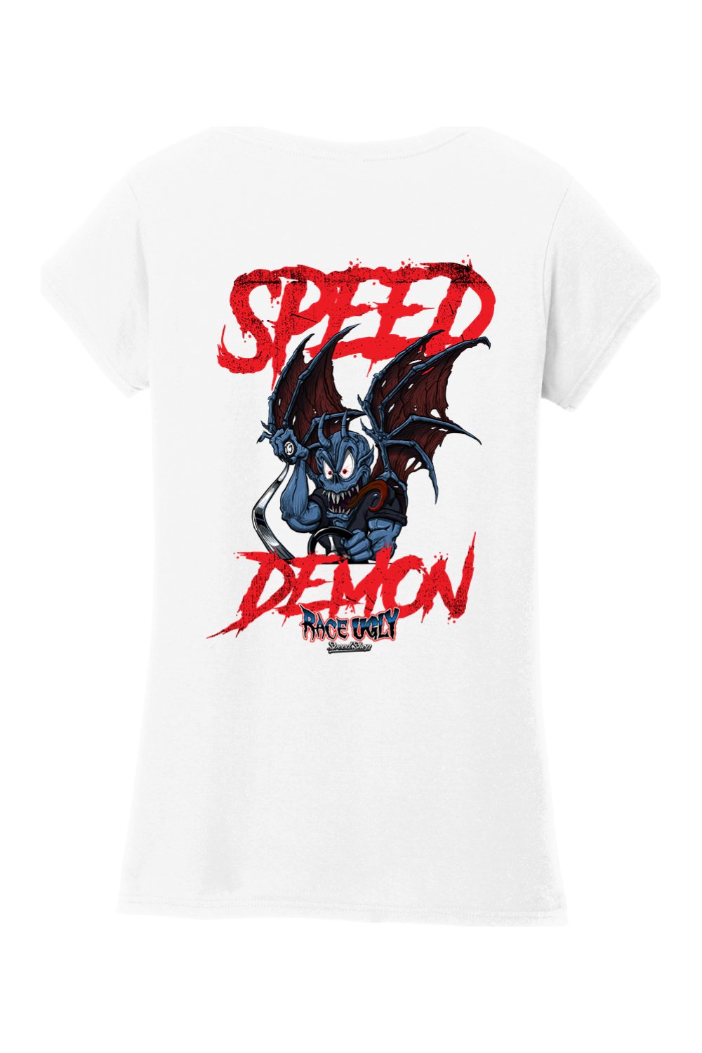 Gildan Softstyle Ladies Fit V-Neck T-Shirt "RU SPEED DEMON"