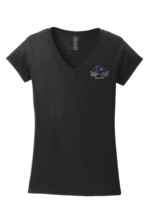 Gildan Softstyle Ladies Fit V-Neck T-Shirt "RU SPEED DEMON"