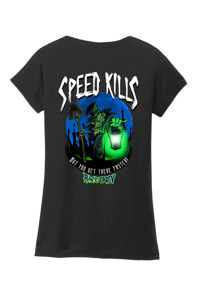 Gildan Softstyle Ladies Fit V-Neck T-Shirt "RU SPEED KILLS"