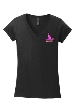 Gildan Softstyle Ladies Fit V-Neck T-Shirt "RU STRIPPER"