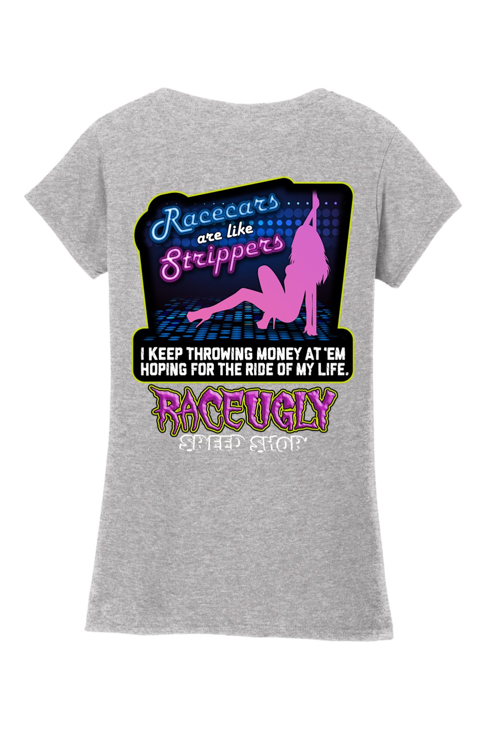 Gildan Softstyle Ladies Fit V-Neck T-Shirt "RU STRIPPER"