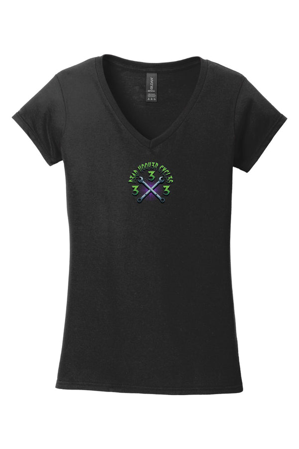 Gildan Softstyle Ladies V-Neck T-Shirt "DHC GARAGE"