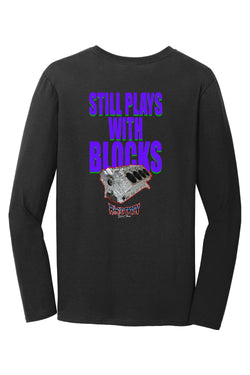 Gildan Softstyle Long Sleeve T-Shirt. "RU BLOCKS" (PURPLE)