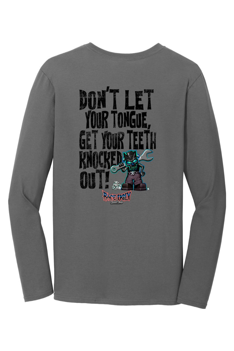 Gildan Softstyle Long Sleeve T-Shirt "RU TEETH" (BLACK)