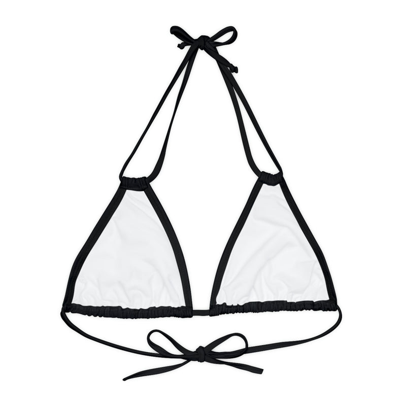 Strappy Triangle Bikini Top (AOP) “RU LOUDER”