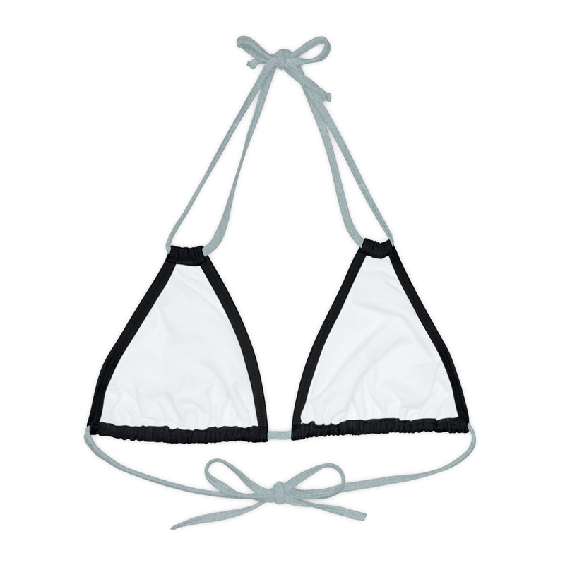 Strappy Triangle Bikini Top (AOP) “RU LOUDER”