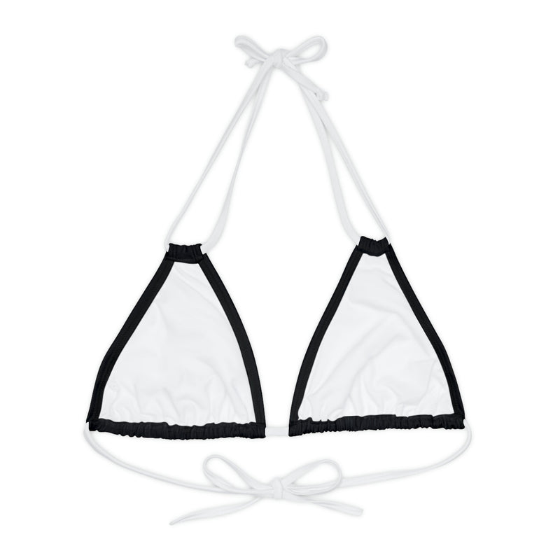 Strappy Triangle Bikini Top (AOP) “RU LOUDER”