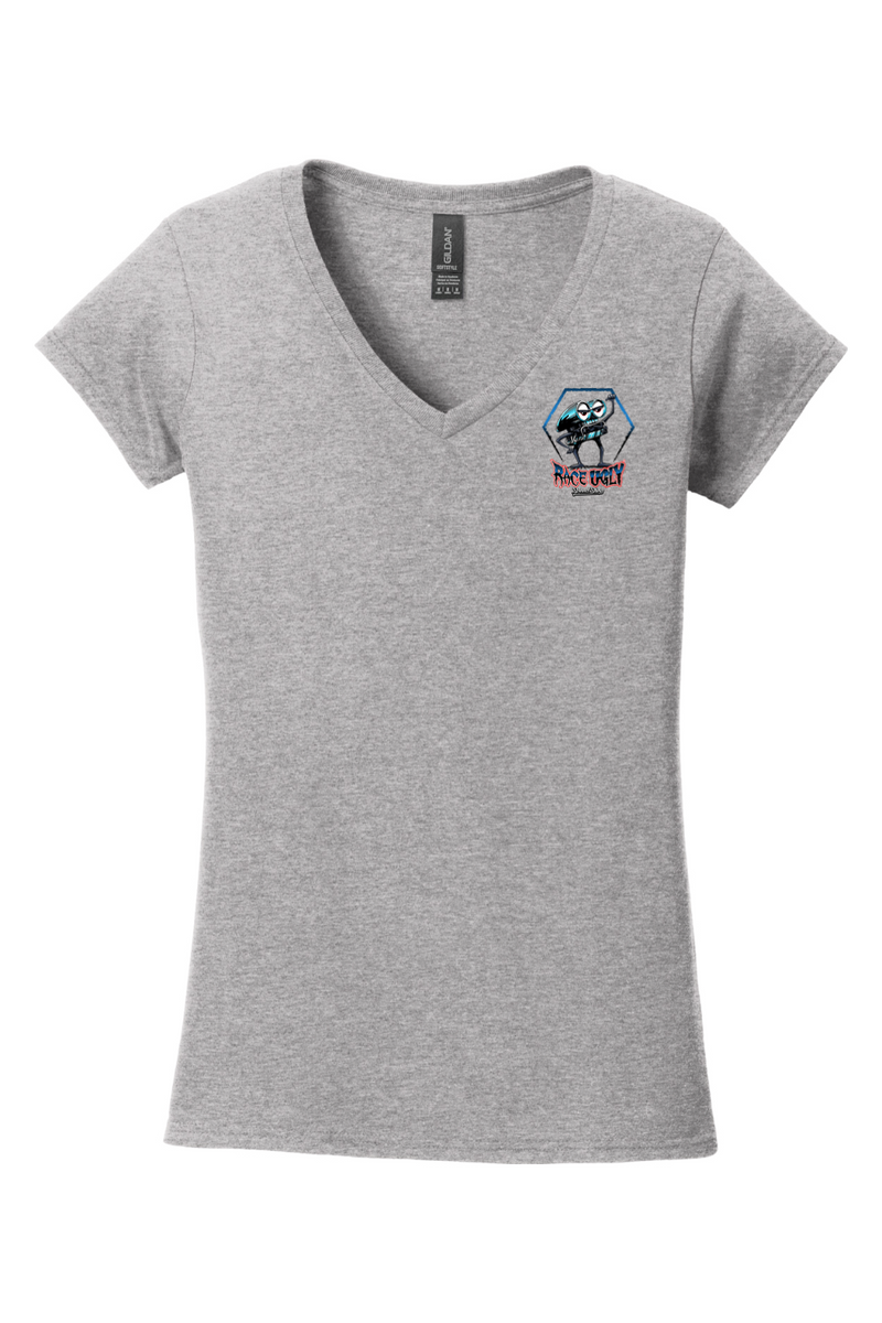 Gildan Softstyle Ladies Fit V-Neck T-Shirt "RU BLOW ME"